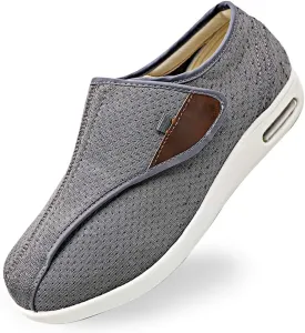 Women's Comfy Diabetic Shoes with Arch Support for Edema Swollen Feet Breathable Mesh Sneakers Lightweight Adjustable Strap Plantar Fasciitis Slippers