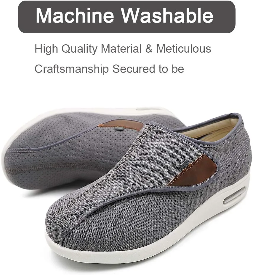 Women's Comfy Diabetic Shoes with Arch Support for Edema Swollen Feet Breathable Mesh Sneakers Lightweight Adjustable Strap Plantar Fasciitis Slippers
