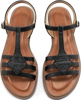 Womens Flat Sandals Dressy: Comfortable Casual Walking Sandals Women - Trendy Wedding Ladies Sandal