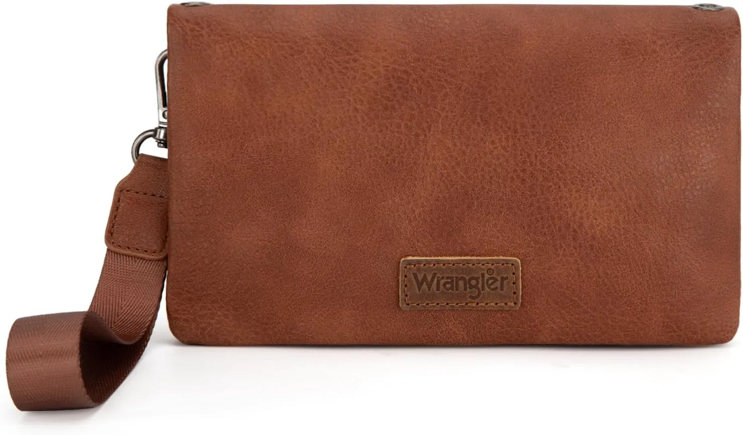 Wrangler Wristlet Wallet RFID Blocking Clutch Bifold Purse Women Credit Card Holder Cow Print with Crossbody Strap