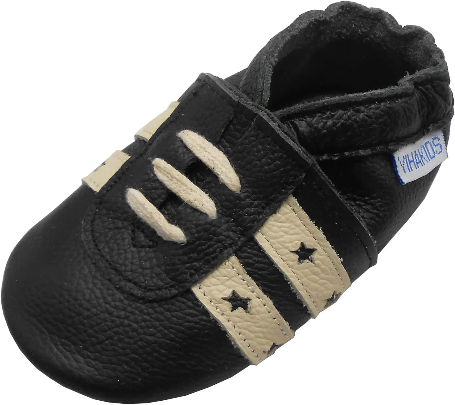 YIHAKIDS Baby Rubber Sole Shoes Boys Girls Infant Crawling Toddler Moccasins Leather Walking Anti-Slip Sole Slippers Newborn Mini Kids Crib Boots 0-24 Months