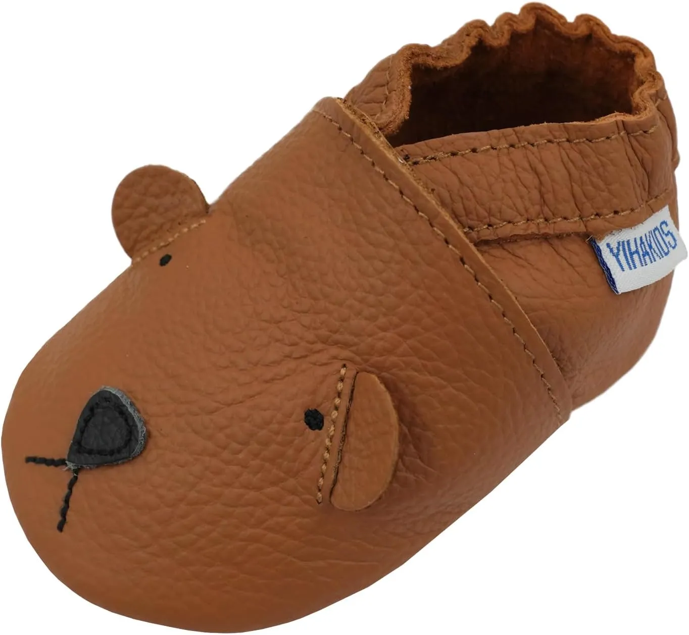 YIHAKIDS Baby Rubber Sole Shoes Boys Girls Infant Crawling Toddler Moccasins Leather Walking Anti-Slip Sole Slippers Newborn Mini Kids Crib Boots 0-24 Months