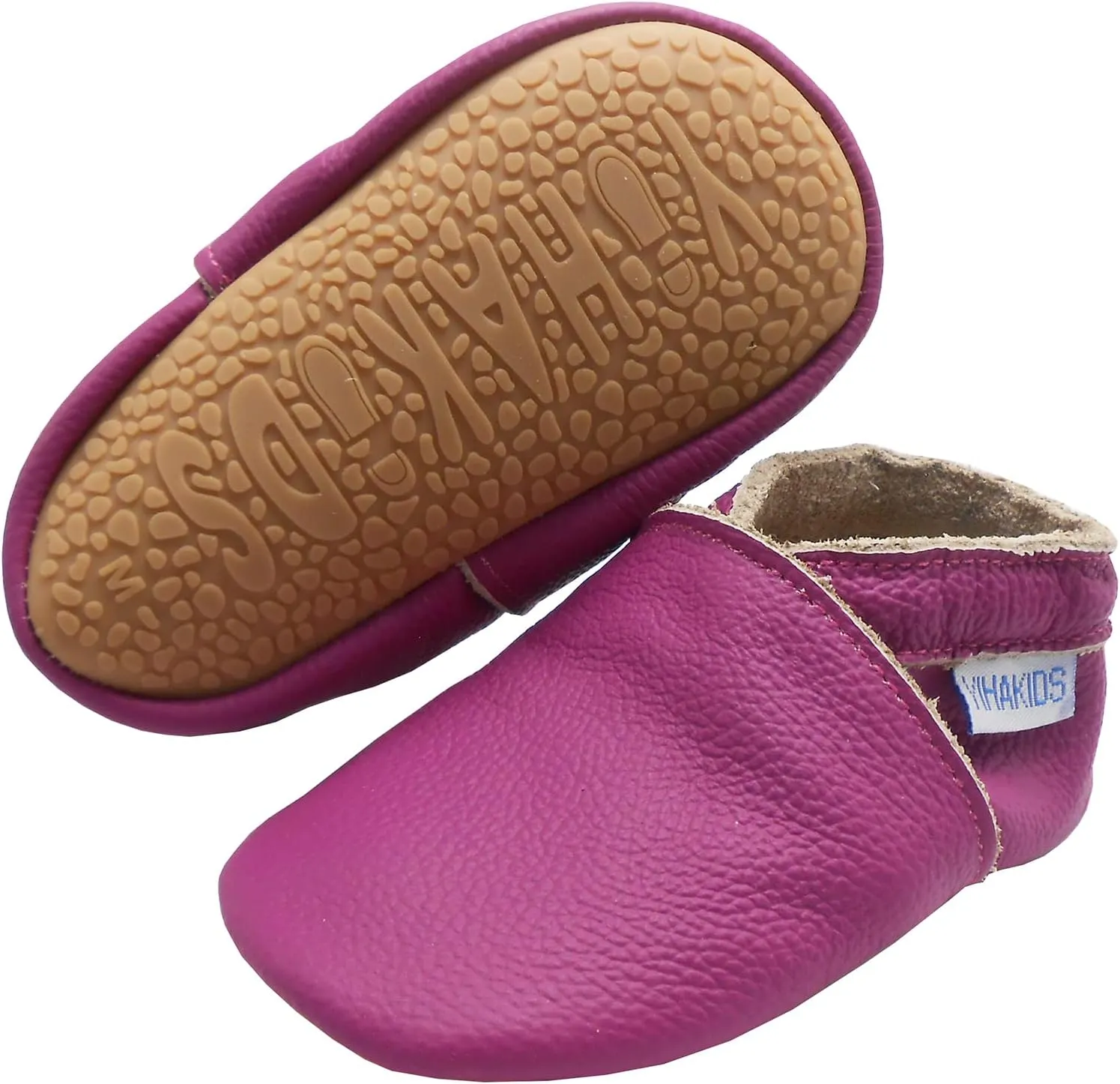 YIHAKIDS Baby Rubber Sole Shoes Boys Girls Infant Crawling Toddler Moccasins Leather Walking Anti-Slip Sole Slippers Newborn Mini Kids Crib Boots 0-24 Months